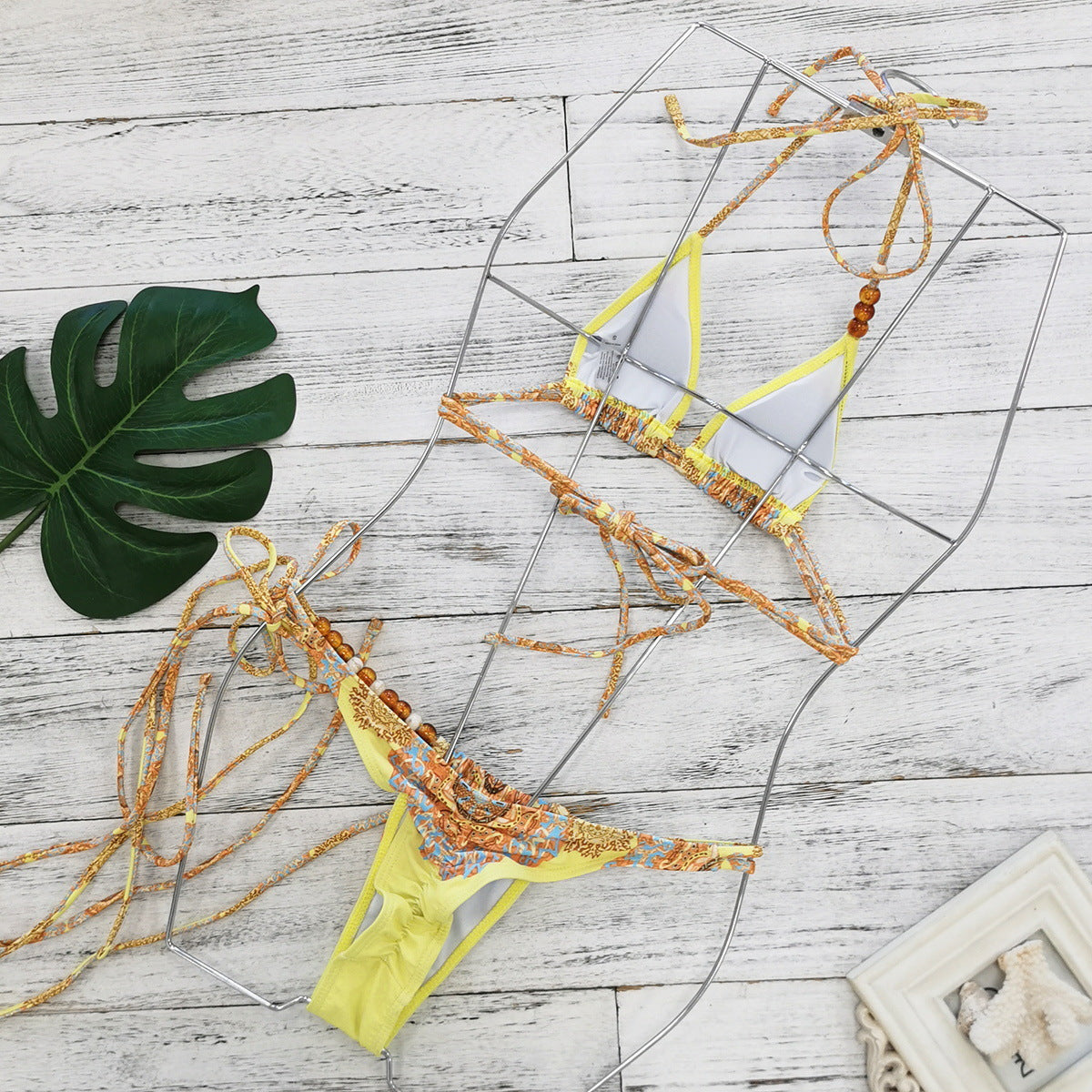 Strappy Backless Bikini Set