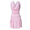 Women's Hollow-Out Strap Top and Stretch Mini Skirt Set