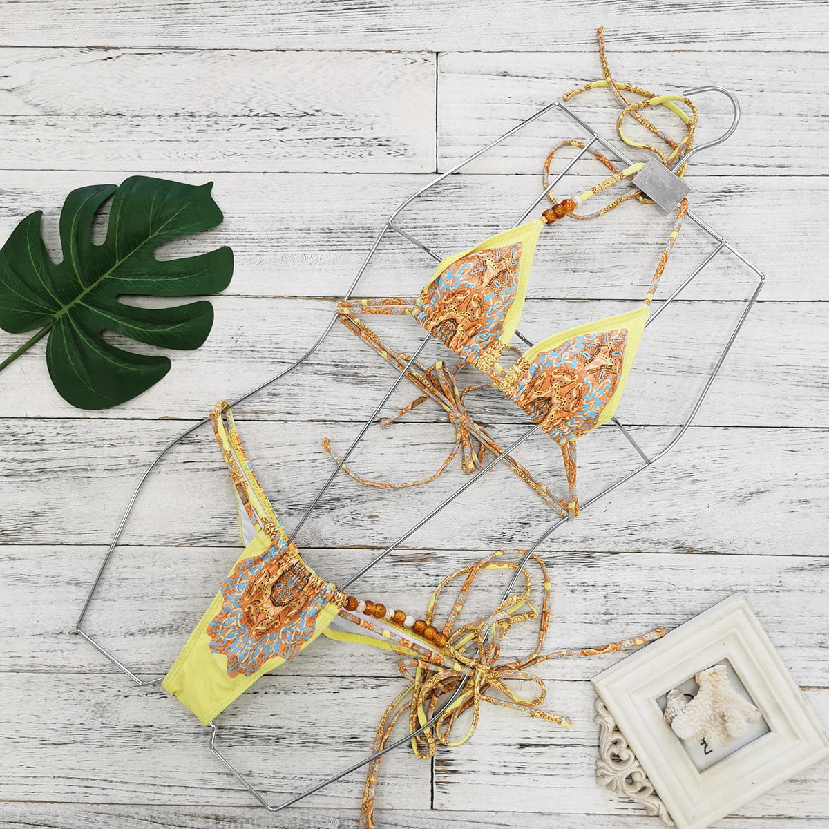 Strappy Backless Bikini Set